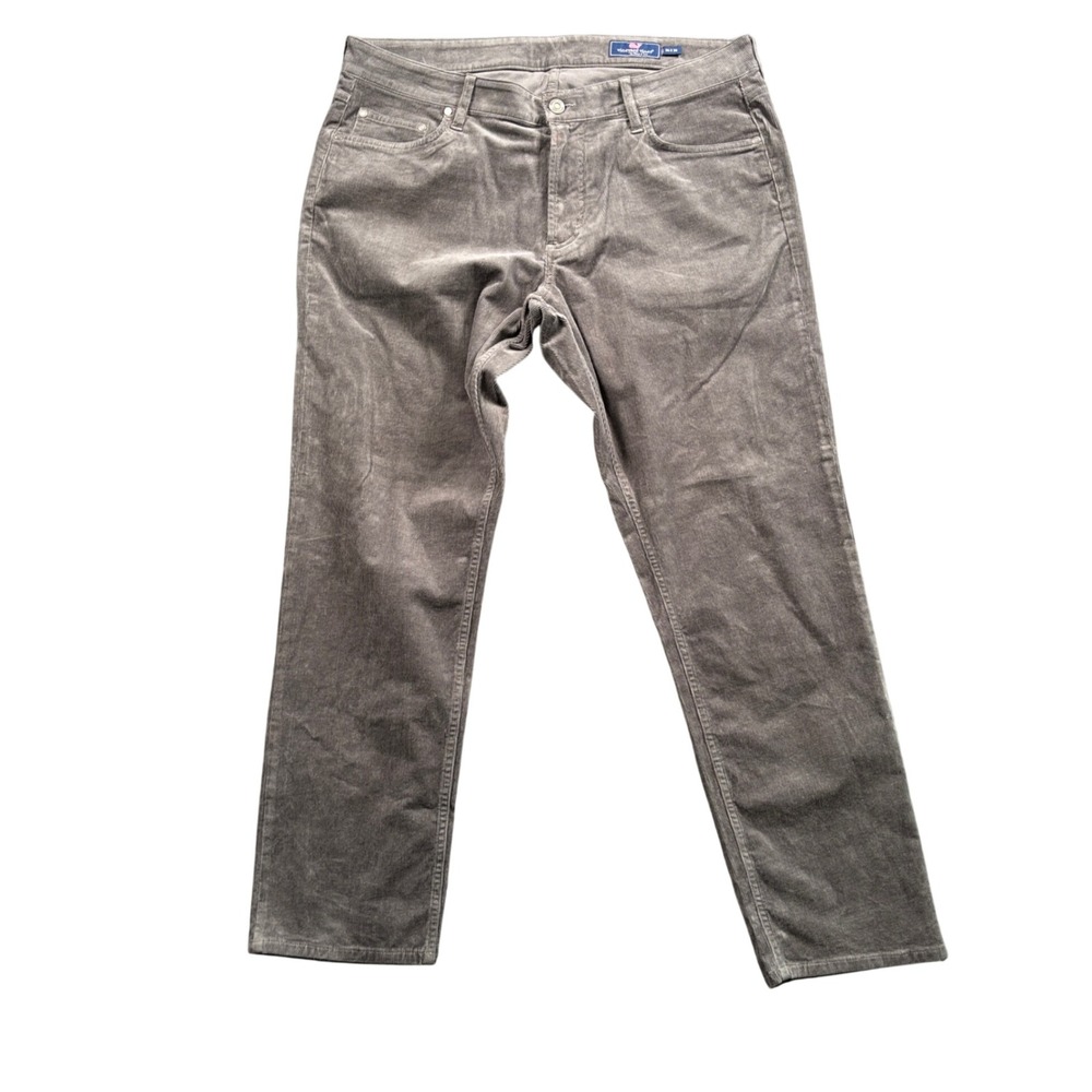 Vineyard Vines Corduroy Pants Mens 36x29 (Tag 36x30) Gray Slim Fit Peppy
